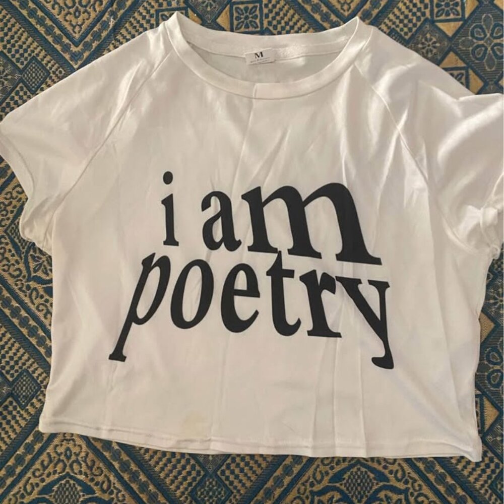 I am Poetry Cropped Baby Doll Tee